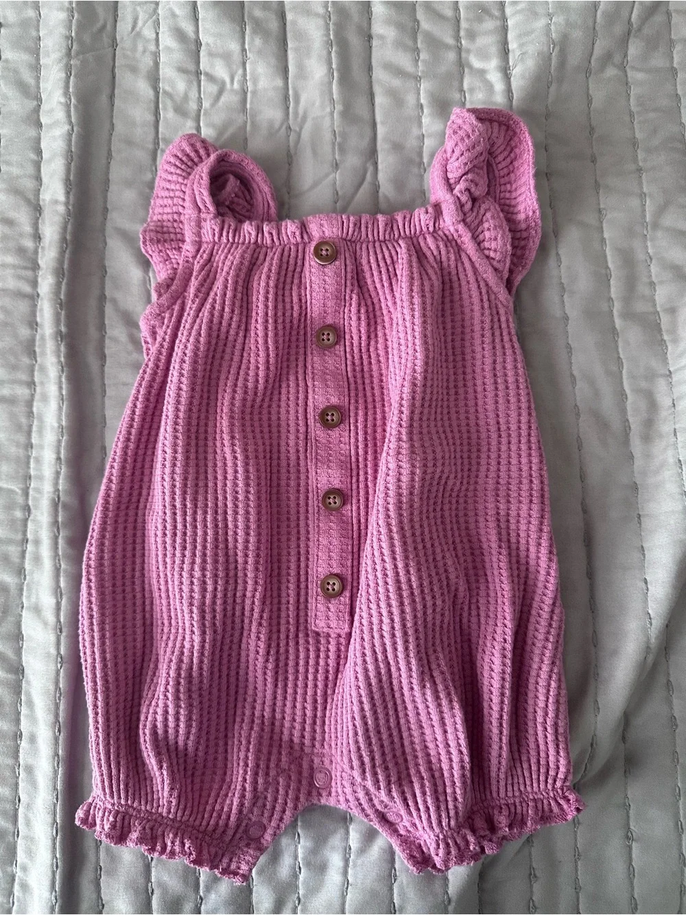 Carter's Pink Knit Romper & White Floral Romper Set